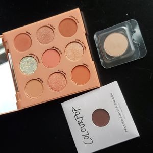 ColourPop Baby got peach palette, Hear me out and ICU eyeshadows